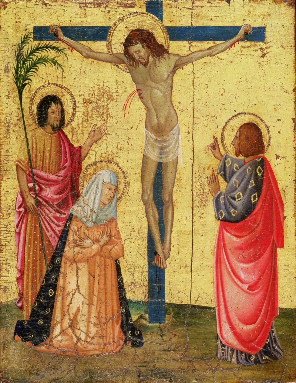 Ukrzyżowanie (tempera i złoty liść na panelu) autorstwa French School
