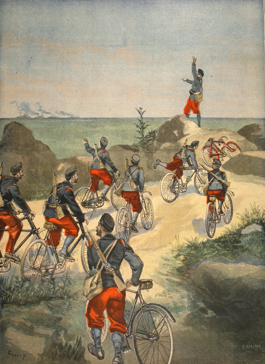Serwis rowerowy wzdłuż wybrzeża Kuby, ilustracja z Le Petit Journal: Supplement illustre, 1898 autorstwa French School