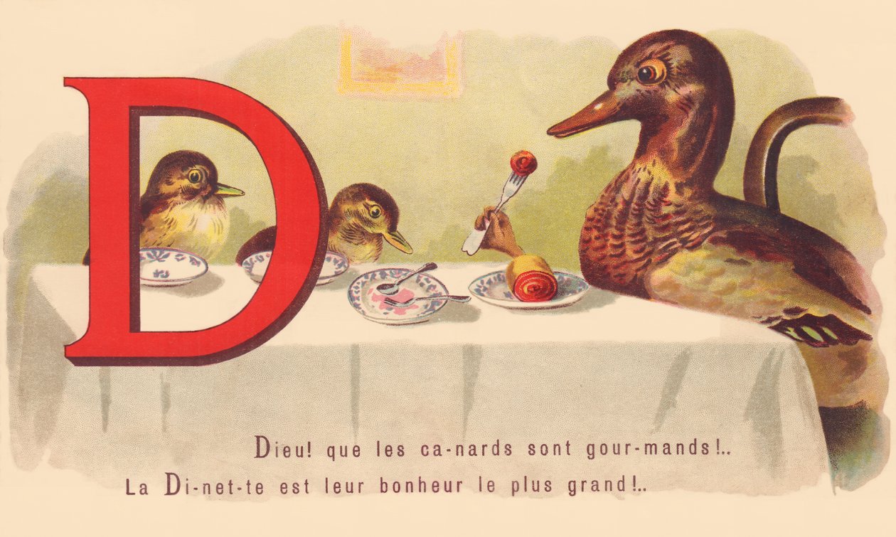 C: Boże! Te kaczki są zachłanne! Dinette to ich największe szczęście! autorstwa French School
