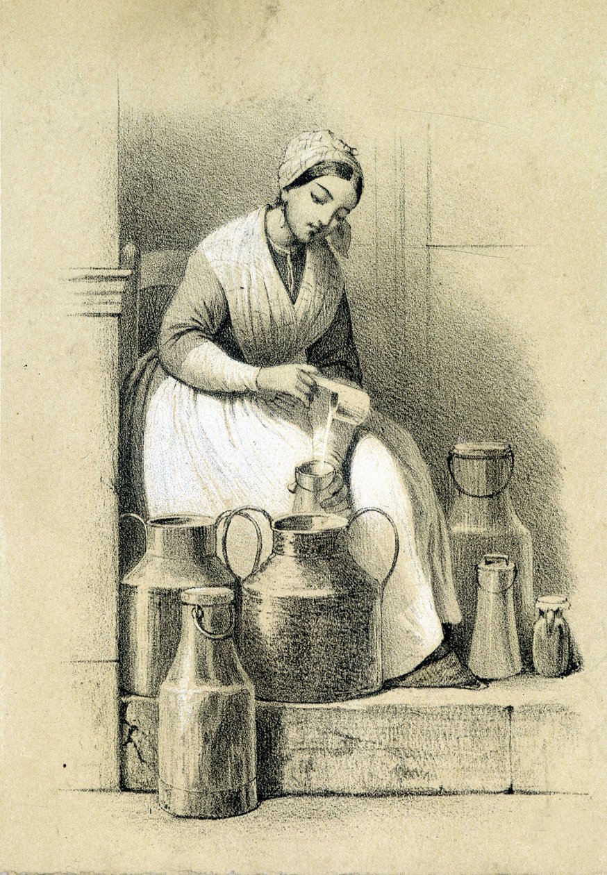 Mleczarnia, Francja, v.1855 autorstwa French School