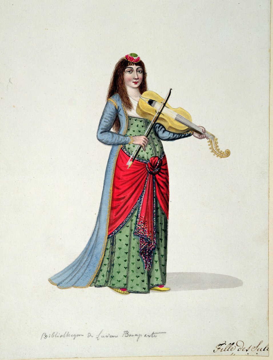 Córka sułtanów, okres osmański, 3. ćw. XVIII w. (wc na papierze) autorstwa French School