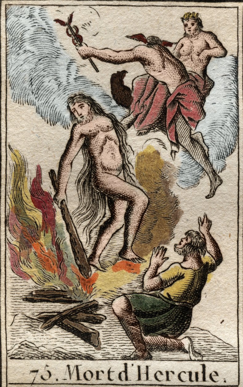 Śmierć i apoteoza Herkulesa (Heraklesa) Z „Mitologie de la jeunesse” Pierre