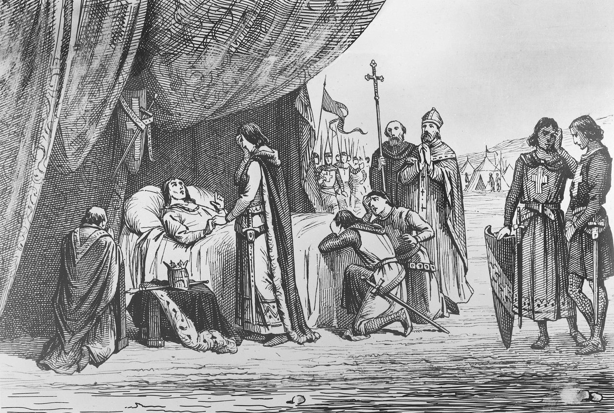Śmierć Ludwika IX w 1270 (rycina) autorstwa French School