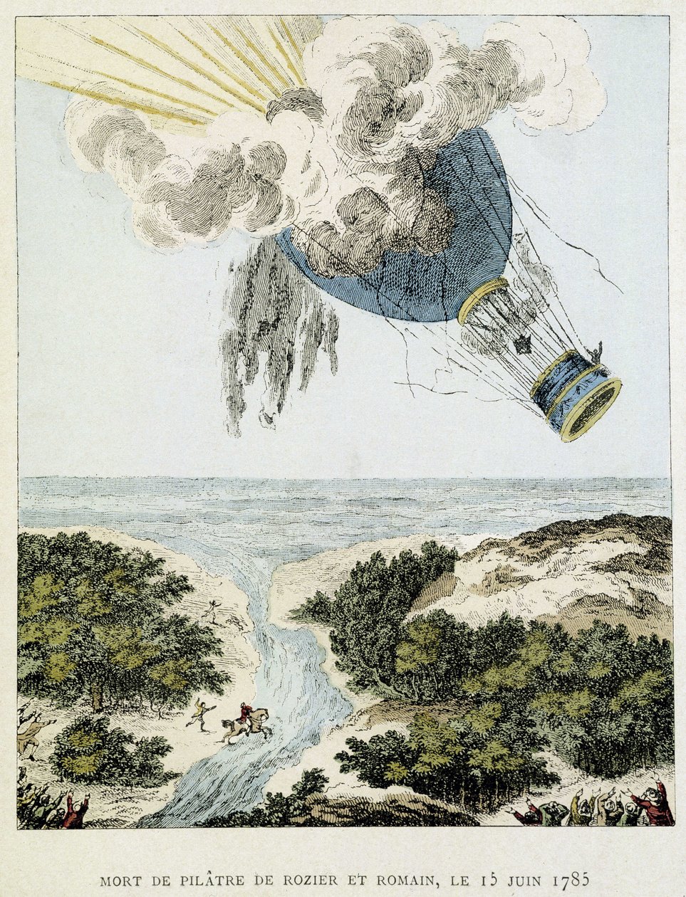 Śmierć Pilâtre de Rozier et Romain autorstwa French School