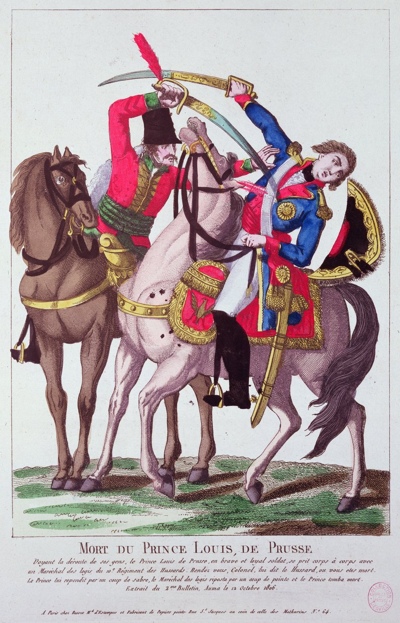 Śmierć księcia Ludwika Pruskiego, 10 października 1806 r autorstwa French School