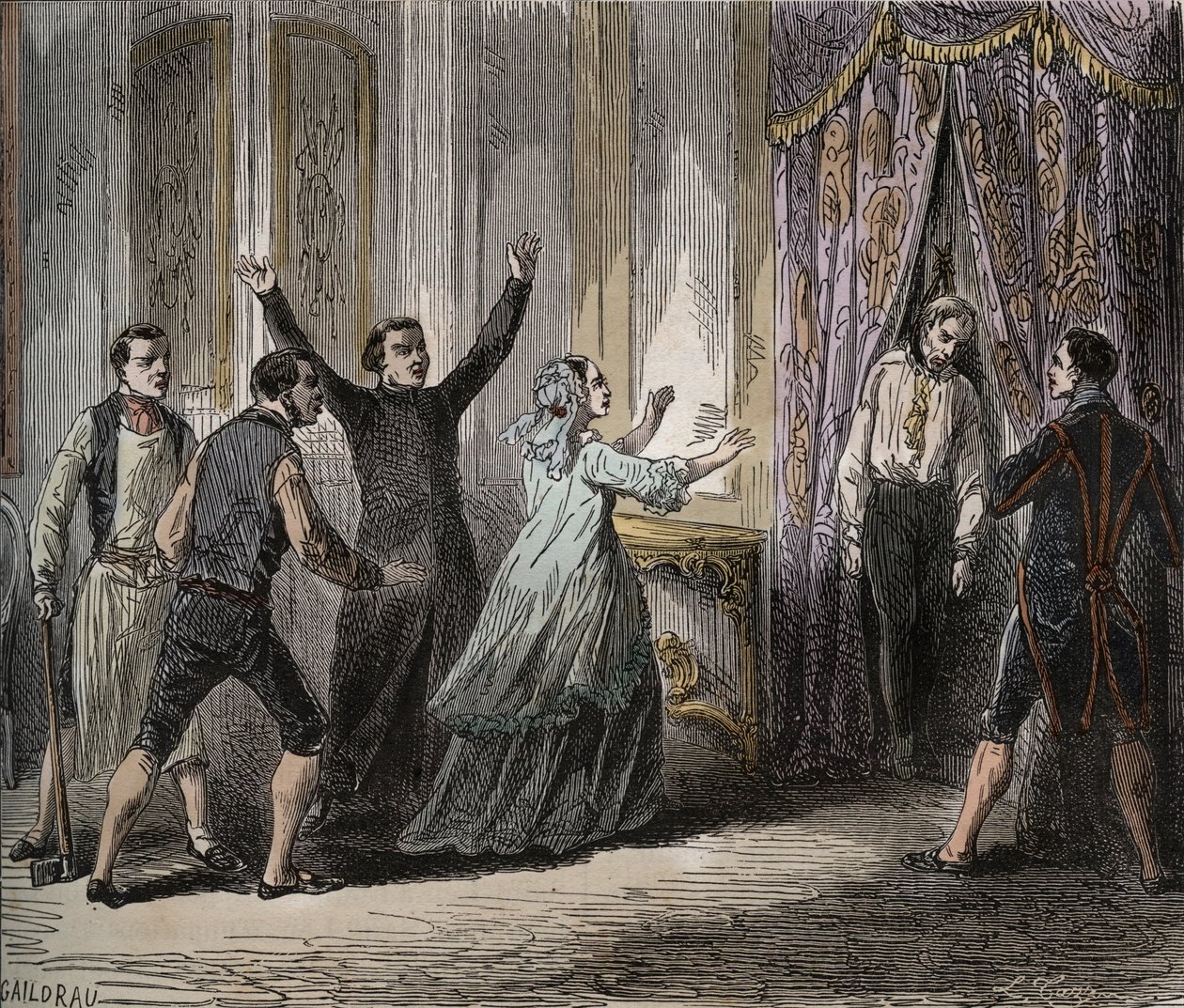 Śmierć Louis Henri Joseph de Bourbon, Prince of Conde (Ludwik VI Henry of Bourbon Conde) - Śmierć księcia Conde (Louis VI Henry of Bourbon Conde) autorstwa French School