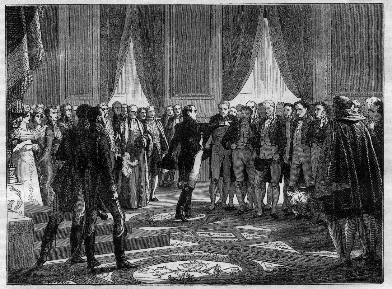 Grudzień 1813 - Gwałtowna apostrofa Napoleona do legislatury - autorstwa French School