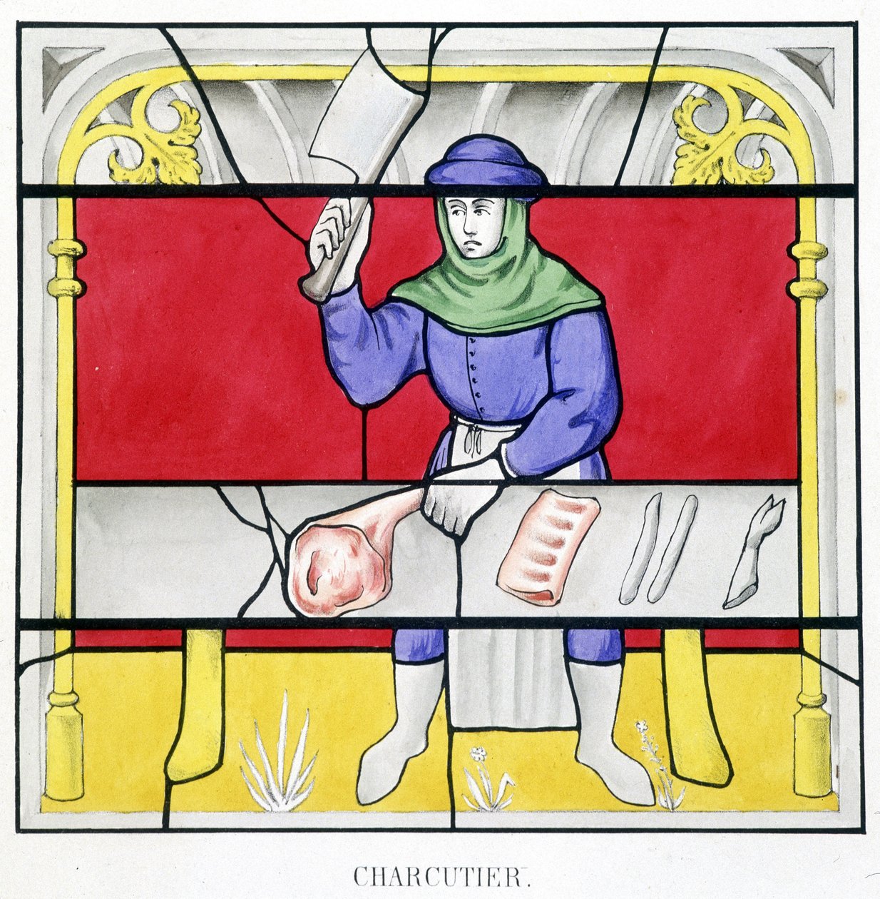 Przysmak. Faksymile średniowiecznego witraży w „Histoire de la peinture sur verre” Ferdinanda de Lasteyrie autorstwa French School