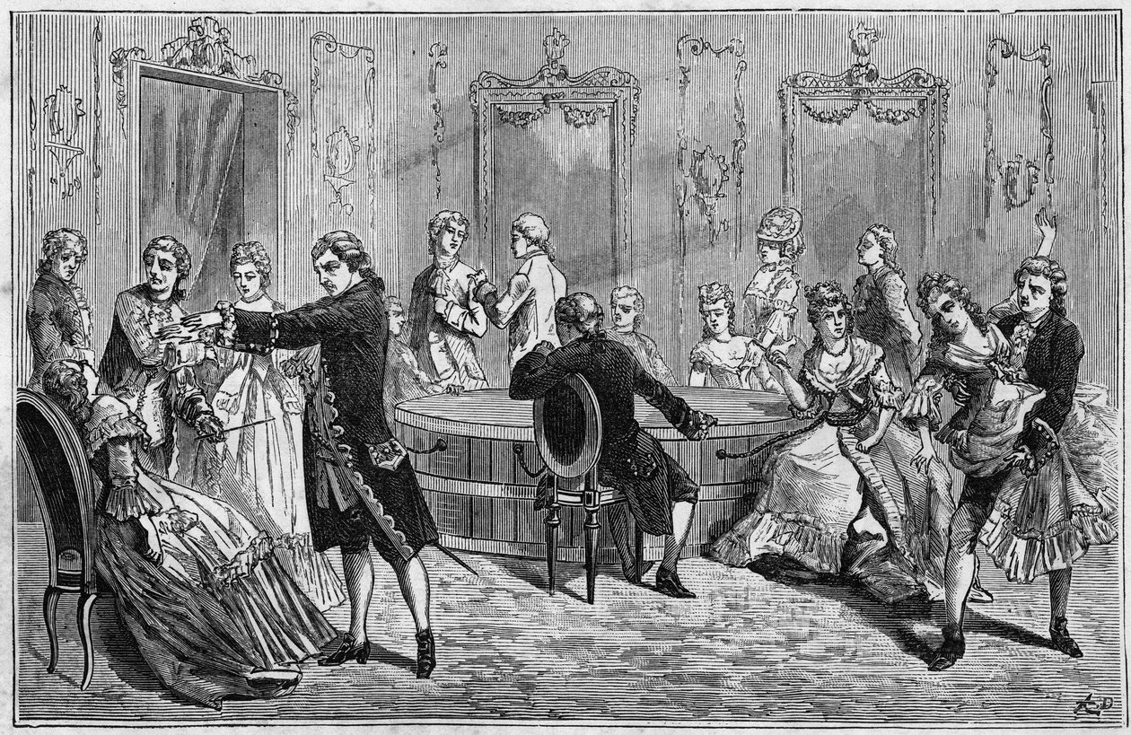 Demonstracja Frederica Antoine Mesmera (Franz Anton Mesmer autorstwa French School
