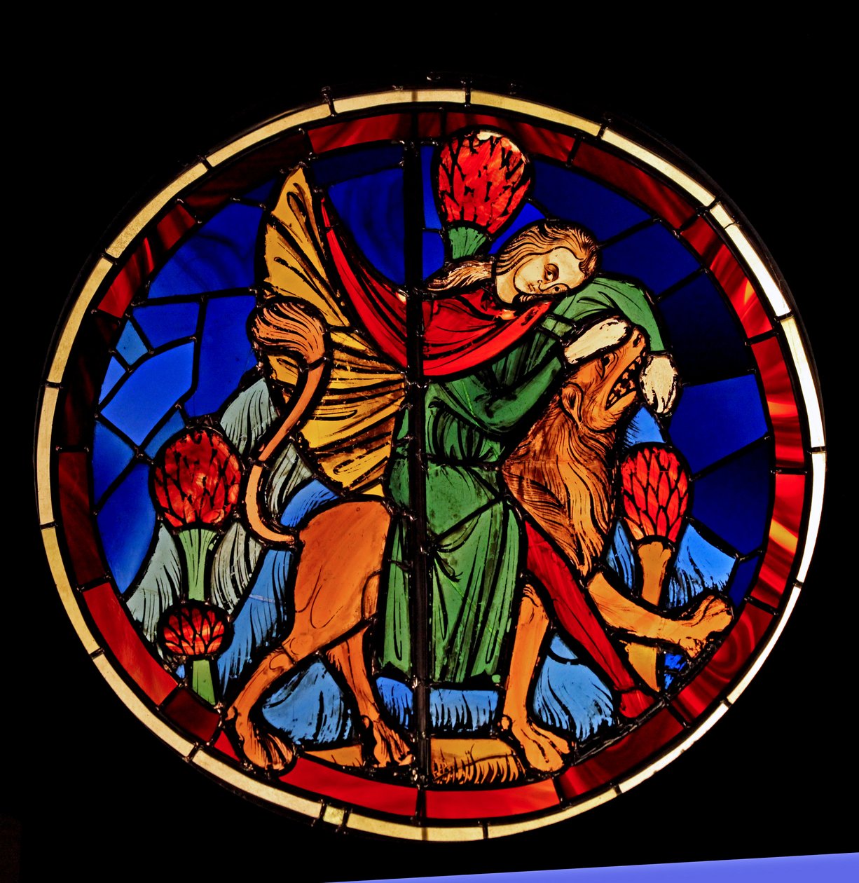 Przedstawiająca Samsona i lwa, ex Ste Chapelle, Bay K, autorstwa French School