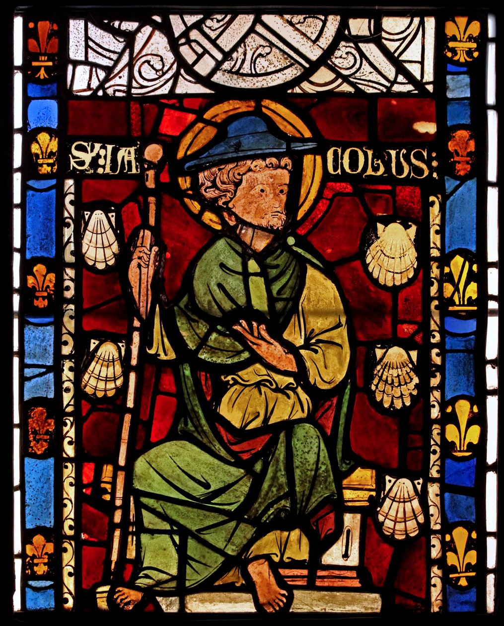 Przedstawiający św. Jakuba: grisaille z Chapelle du Chateau w Rouen? autorstwa French School