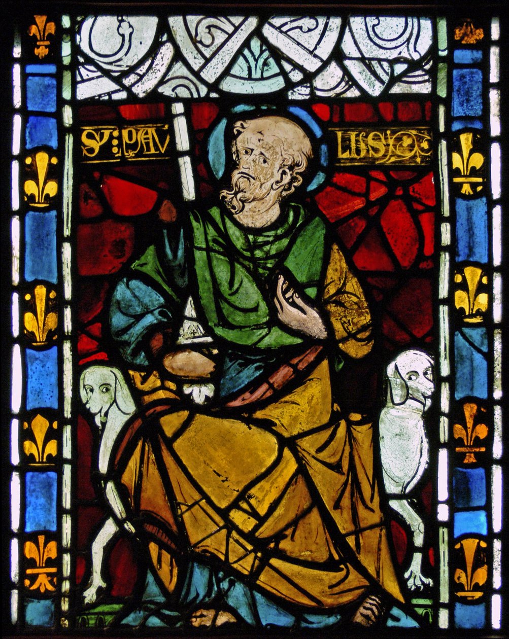Przedstawiający św. Pawła: grisaille z Chapelle du Chateau w Rouen? autorstwa French School