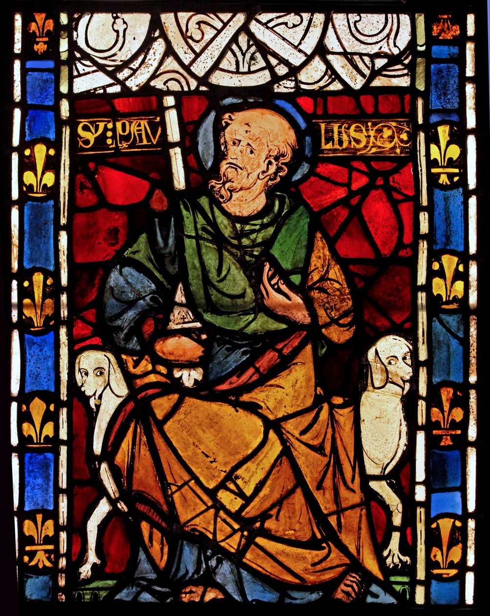 Przedstawiający św. Pawła: grisaille z Chapelle du Chateau w Rouen? autorstwa French School