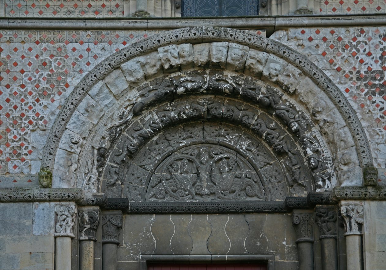 Przedstawiający szczegół północnych drzwi autorstwa French School