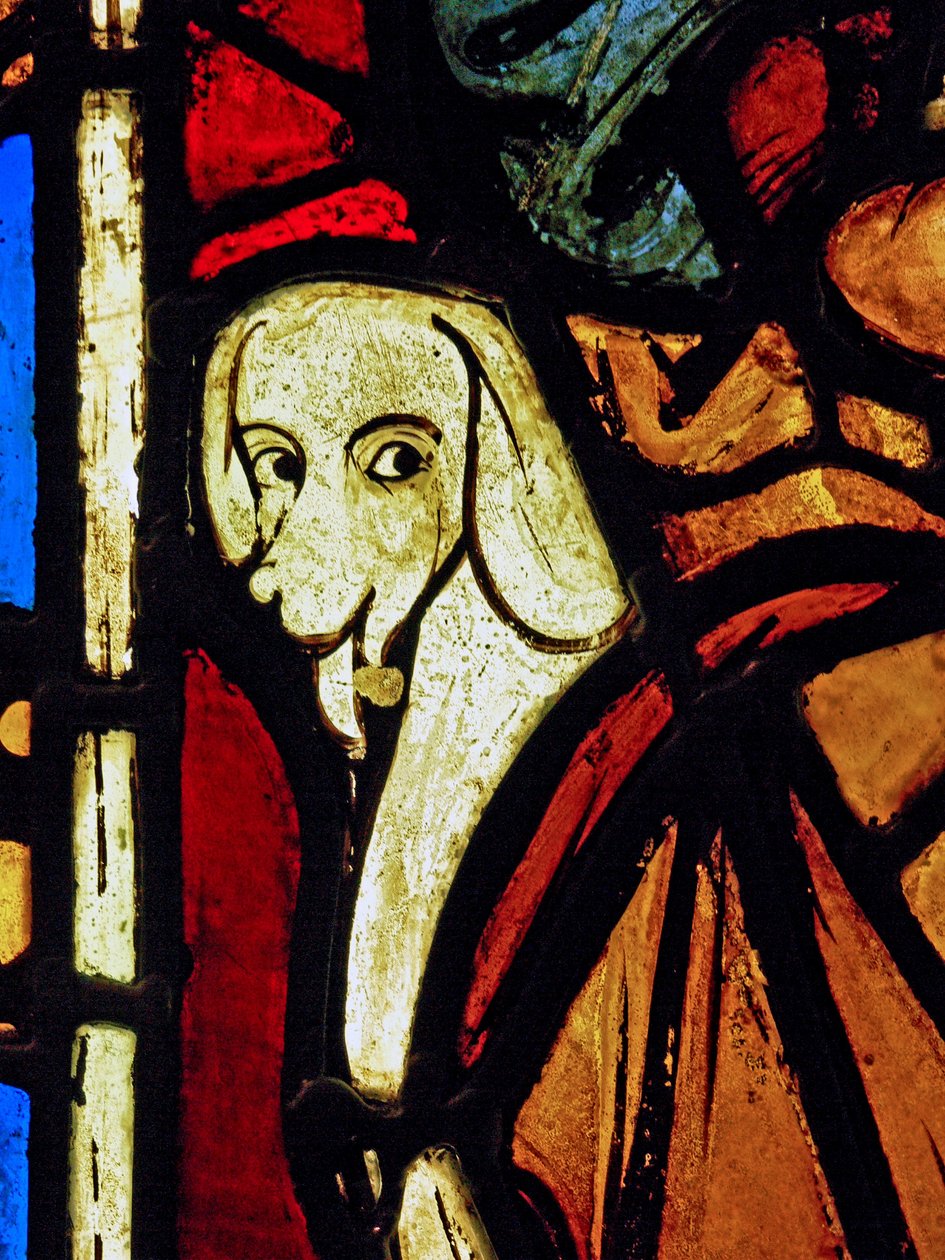 Przedstawienie psa - w panelu St Paul z Chapelle du Chateau w Rouen? autorstwa French School