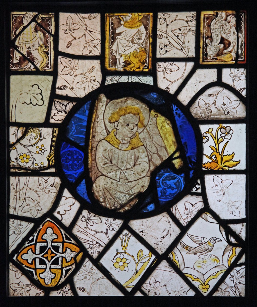 Przedstawiający grisaille z groteskami i aniołem; Normandia autorstwa French School
