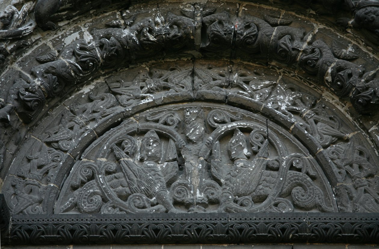 Przedstawiający tympanon nad północnymi drzwiami autorstwa French School