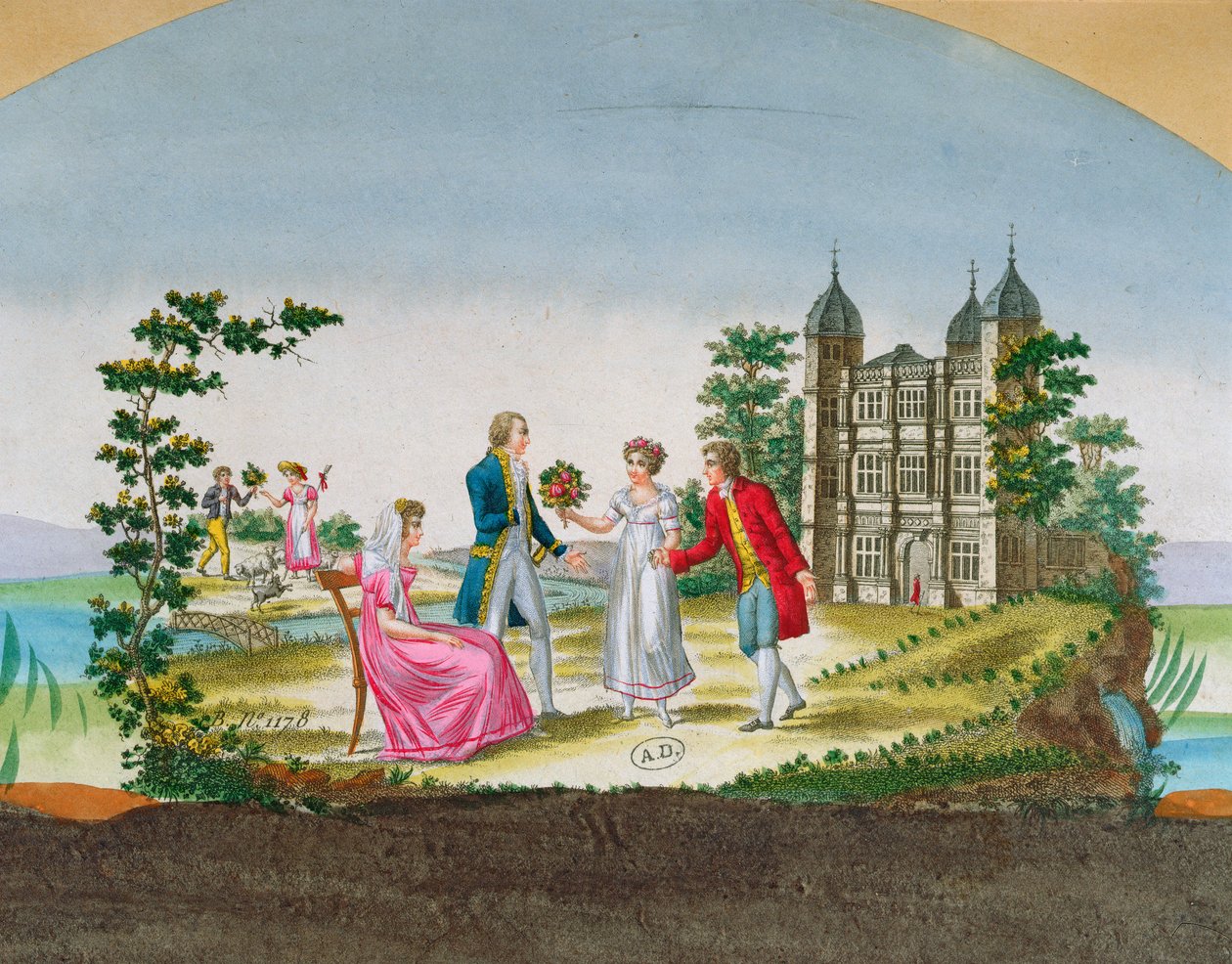 Projekt na dekorację kibica. ok. 1830 r autorstwa French School