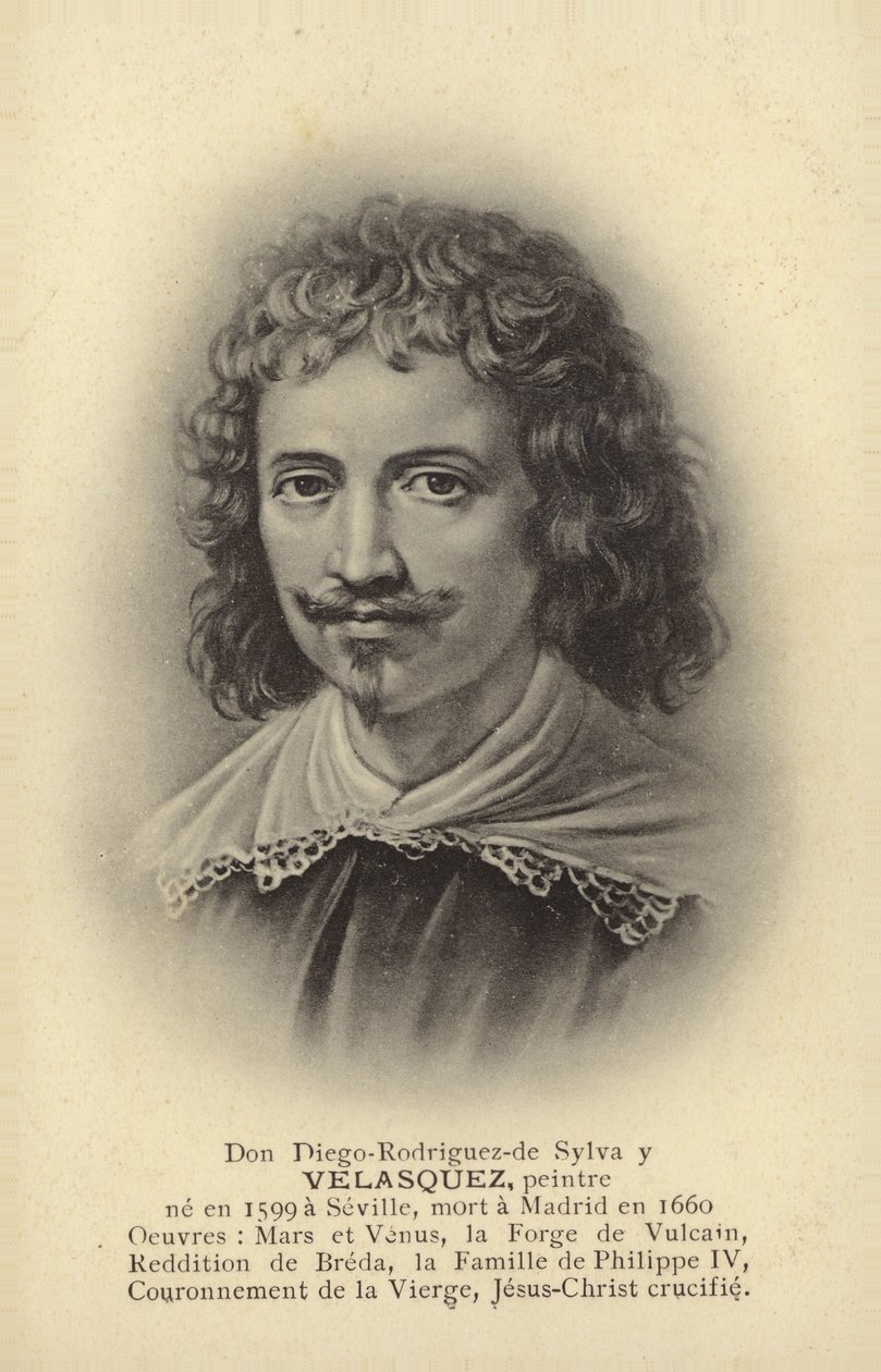 Diego Velasquez, hiszpański malarz (litografia) autorstwa French School