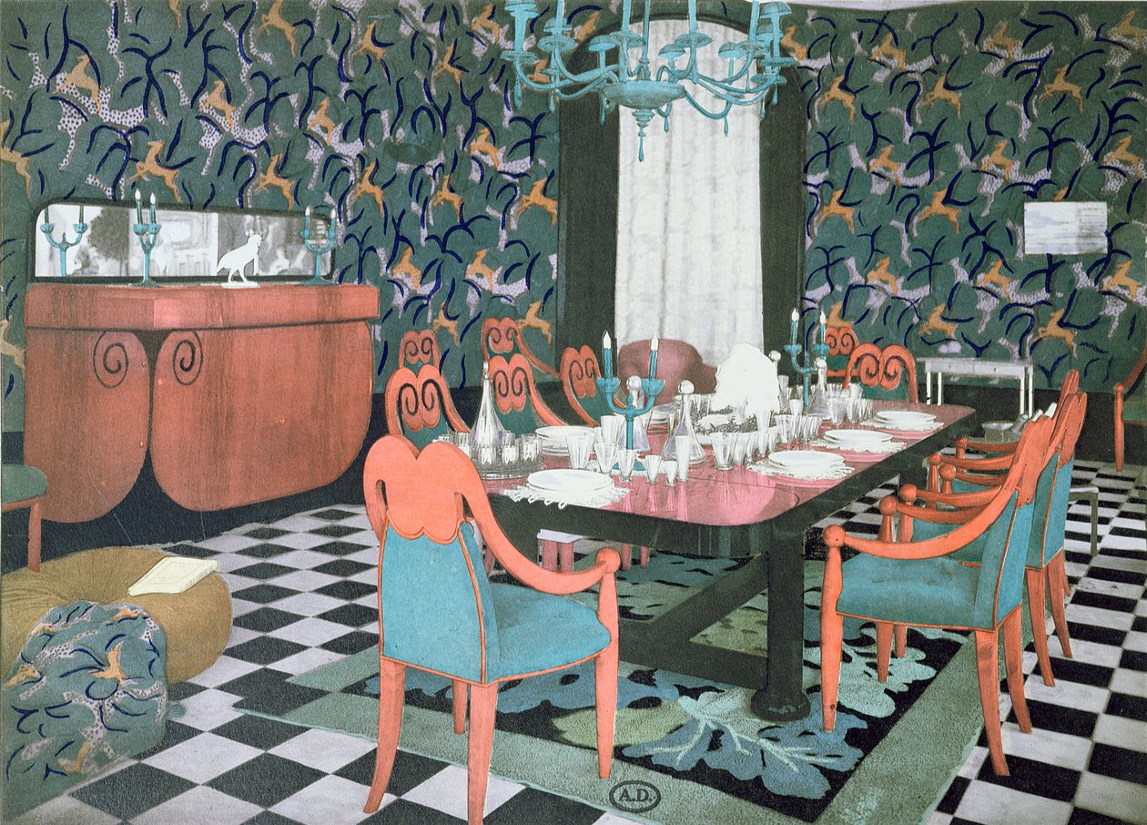 Jadalnia zaprojektowana przez Atelier Martine, 1924 autorstwa French School