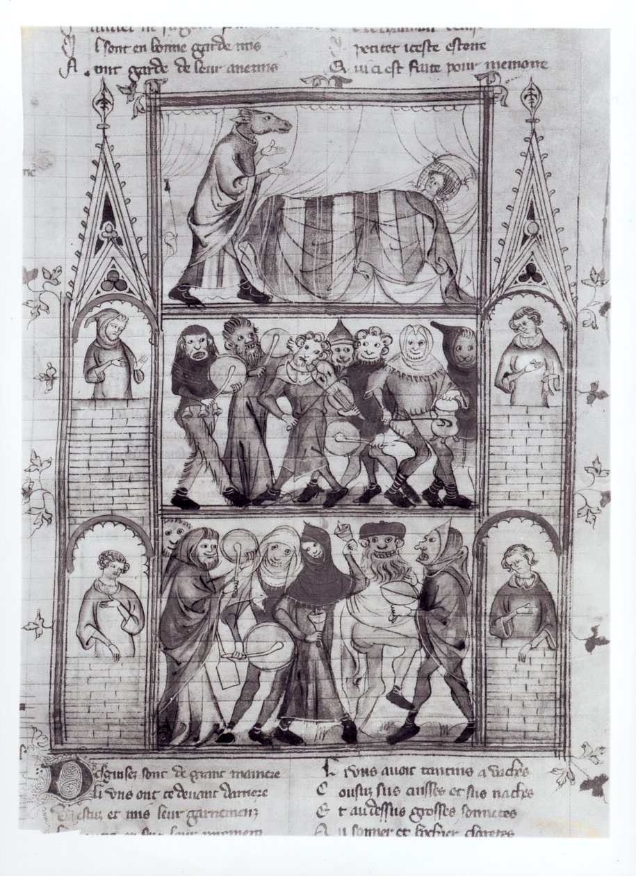 Niezgodni muzycy z „Historii Fauvel” Gervais du Bus autorstwa French School