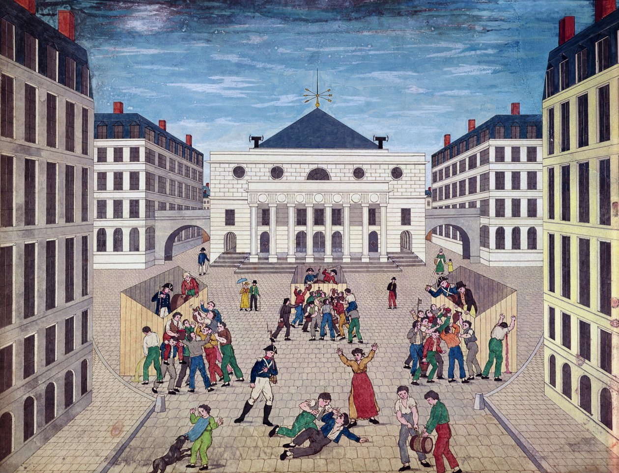 Dystrybucja wina na Place de lOdeon w Paryżu, ok. 1805-10 (wc na papierze) autorstwa French School