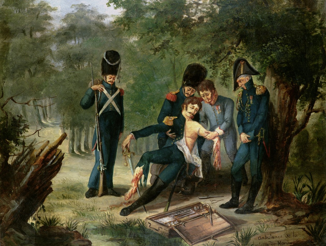 Karetka doktora Larreysa w bitwie pod Hanau, 30-31 października 1813 r. autorstwa French School
