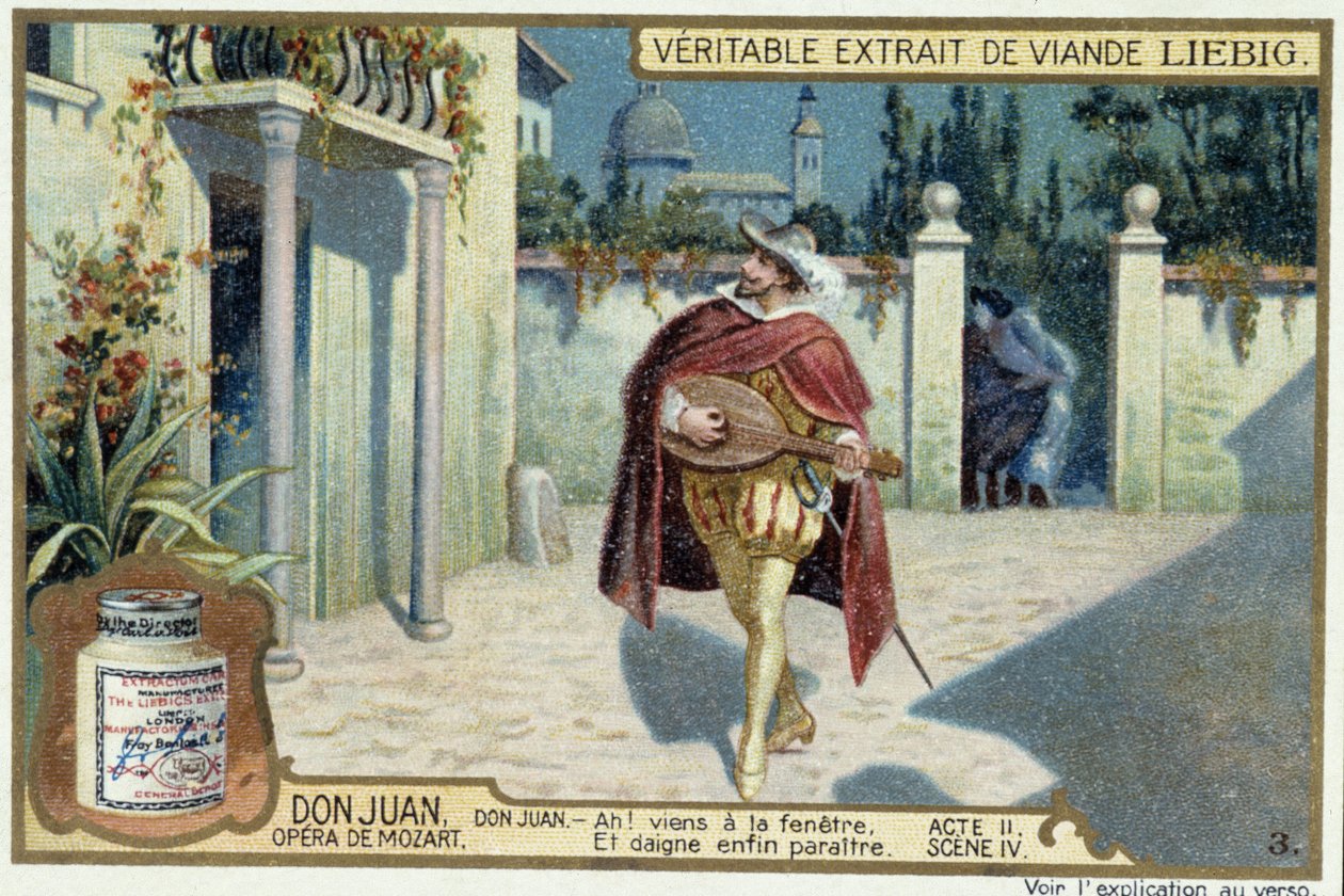 Don Juan: Akt II, Scena IV, Serenada Don Juana - chromo Liebig autorstwa French School