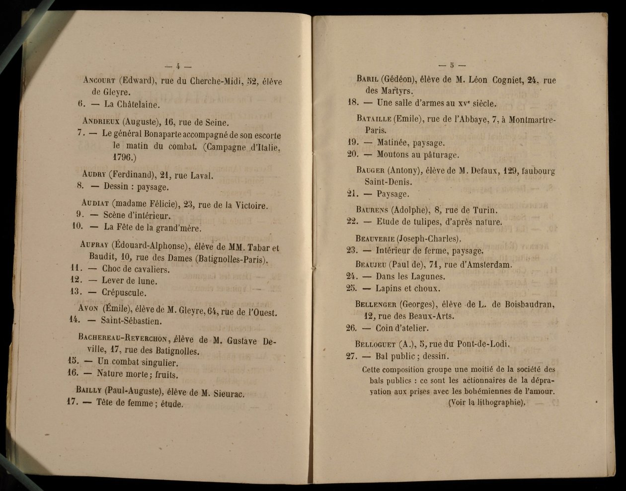 Podwójna strona z Salon des Refuses, 1863 autorstwa French School
