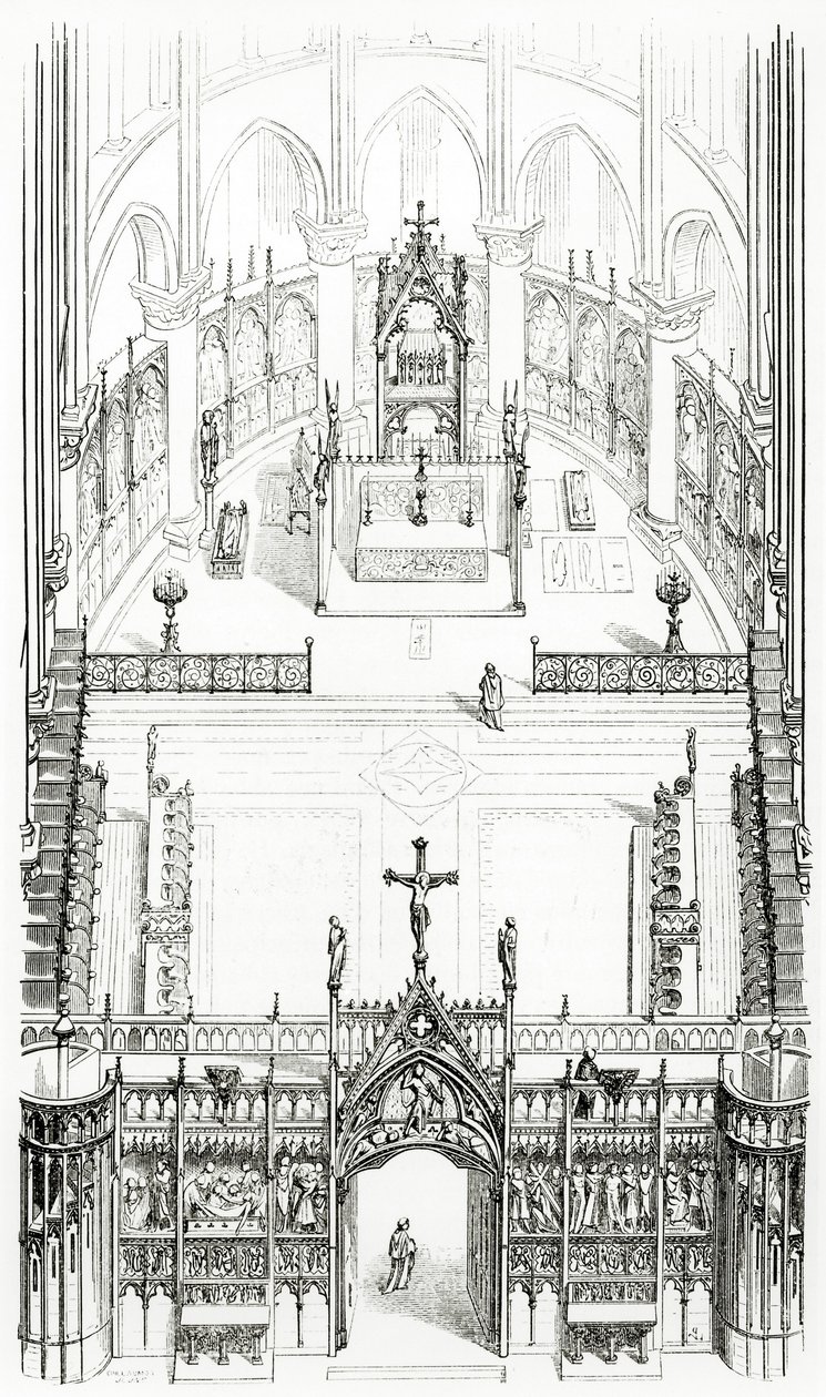 Rysunek ze Słownika architektury francuskiej od XI do XVI wieku, 1861 autorstwa French School