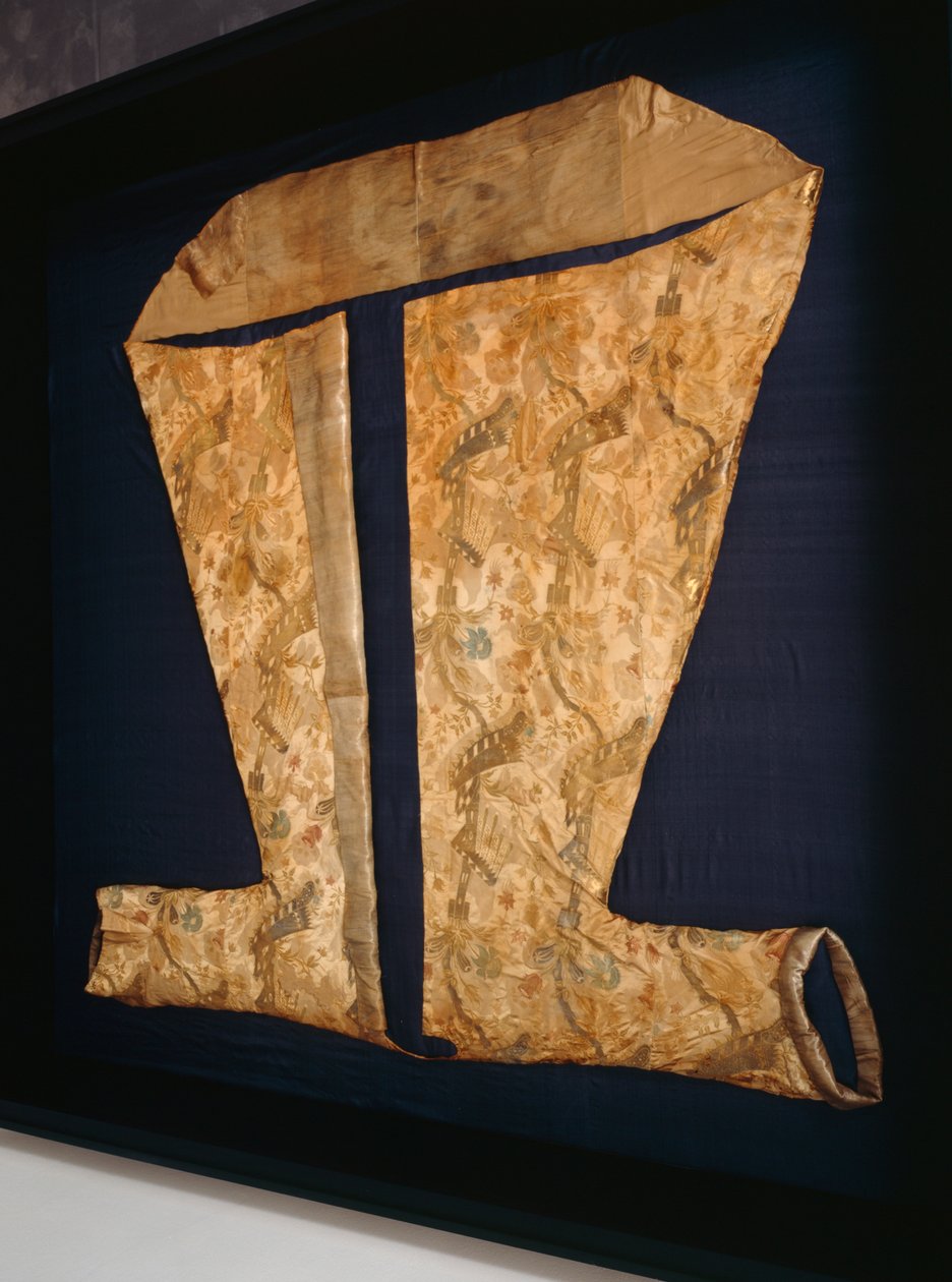 Szlafrok księżniczki Louise Dorothea Sophia Brandenburg-Preussen, ok. 1704-05 (jedwab, adamaszek i srebrny brokat) autorstwa French School