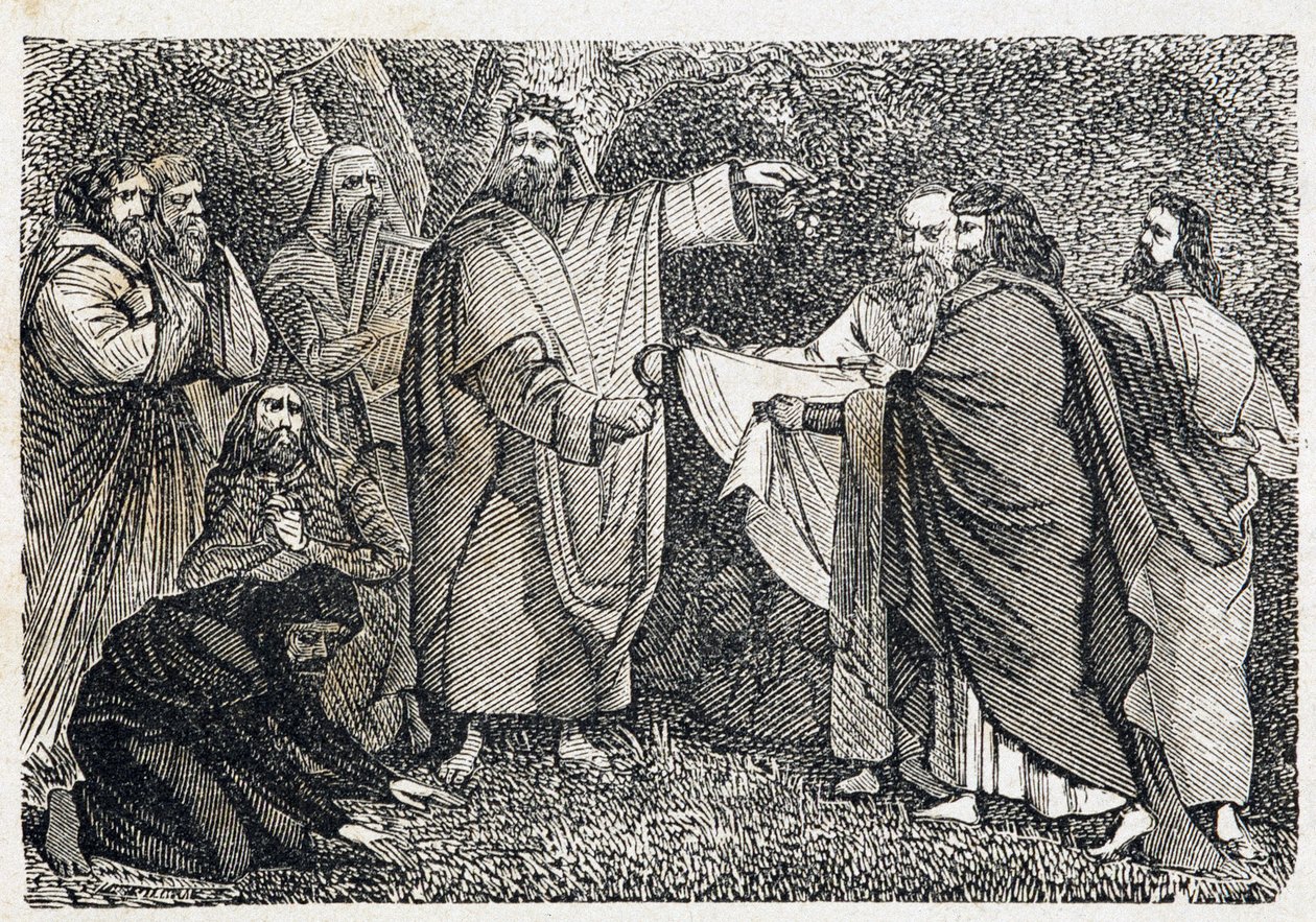 Druidzi zbierający jemiołę - w "Paryżu przez wieki" autorstwa French School
