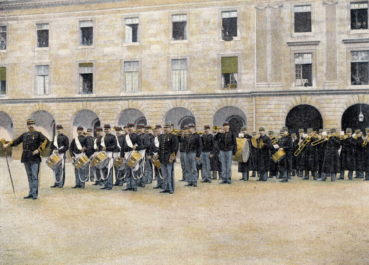 Bębny, trąbki i muzyka – w „Albumie militaire” – Legion Gwardii autorstwa French School