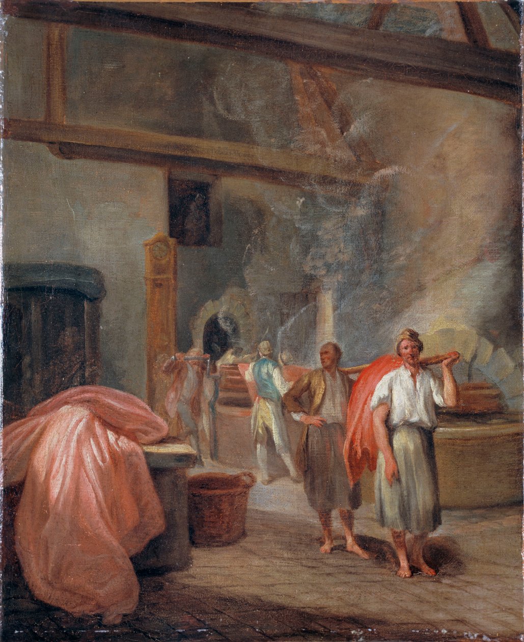Warsztaty farbiarskie u Gobelinów, francuskich wytwórców gobelinów autorstwa French School