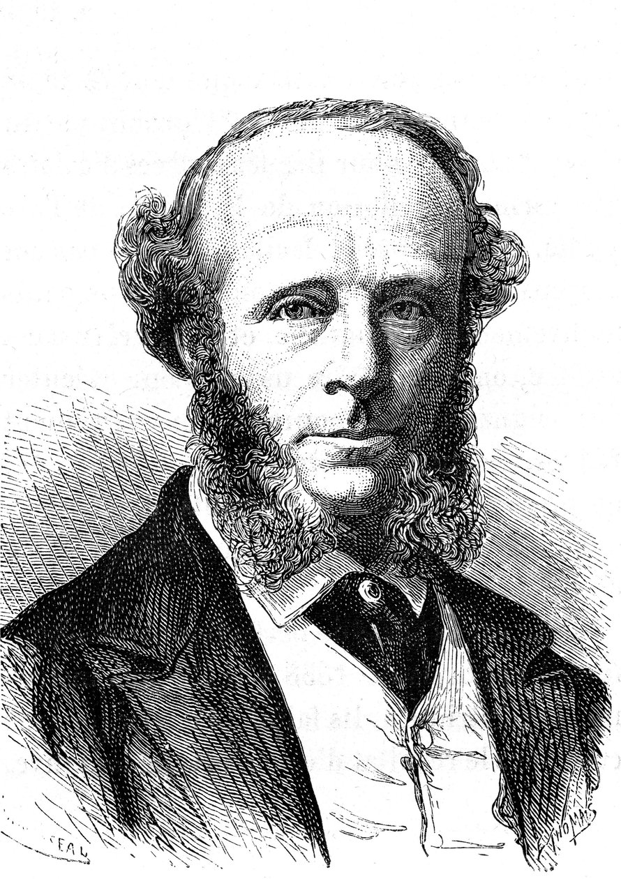 Edward Orange Wildman WITEHOUSE (1816-1890), angielski inżynier elektryk pracujący nad transatlantyckim kablem telegraficznym. Grawerowanie 1868 autorstwa French School