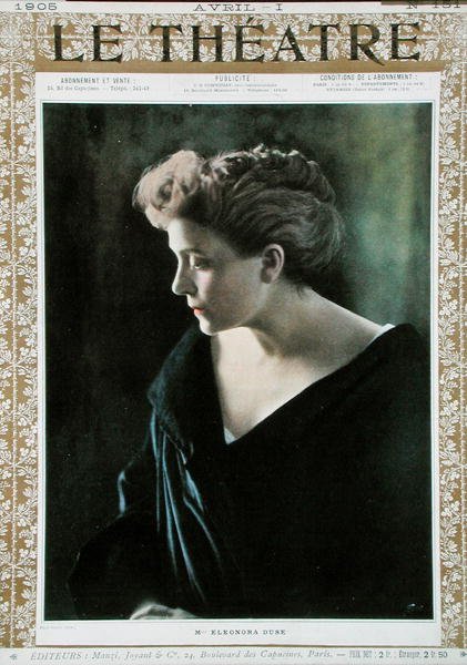 Eleonora Duse (1858-1924), ilustracja na okładce magazynu „Le Theatre” autorstwa French School