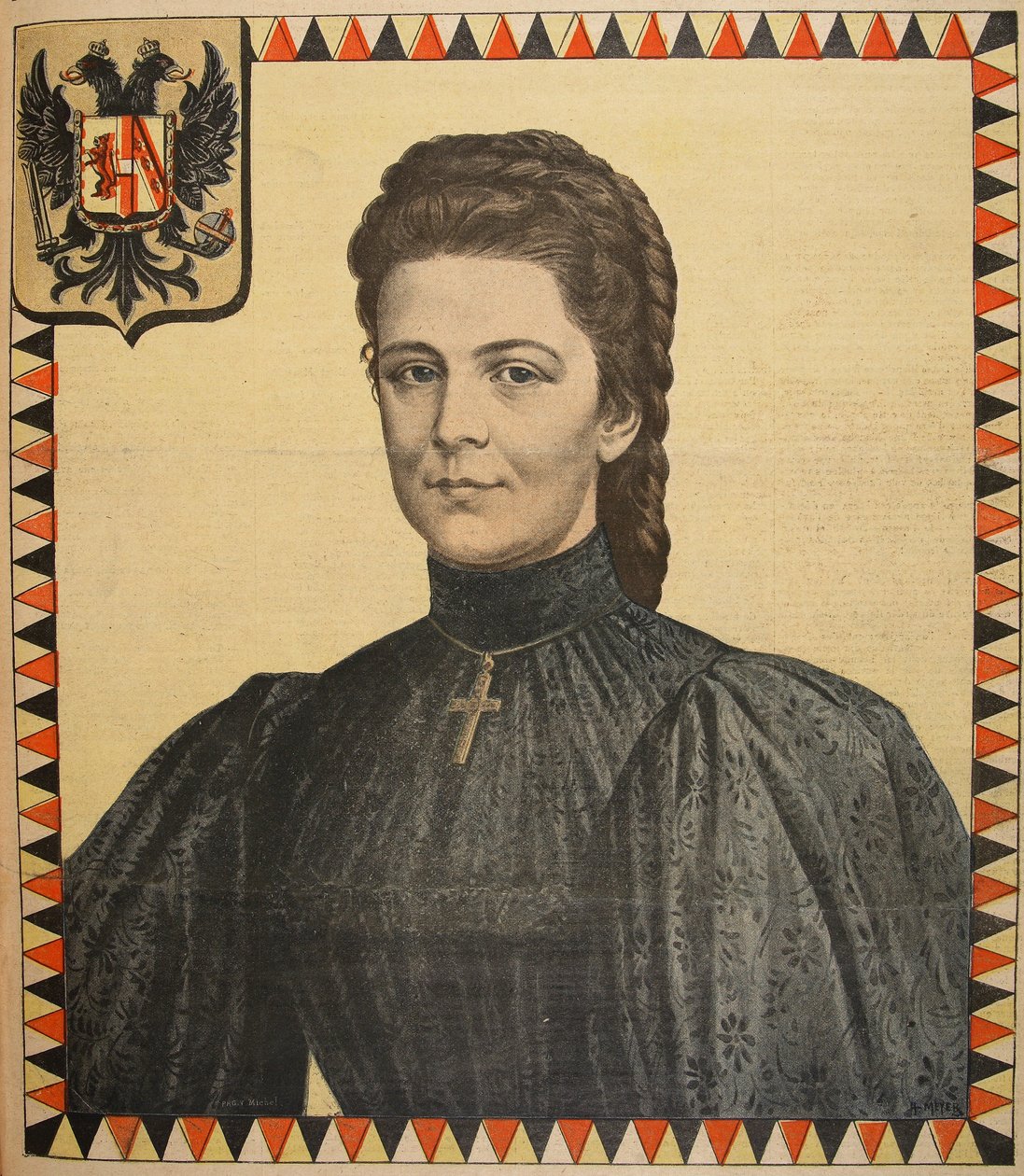 Elisabeth z Austrii, ilustracja z Le Petit Journal: Supplement illustre, 25 września 1898 r. autorstwa French School