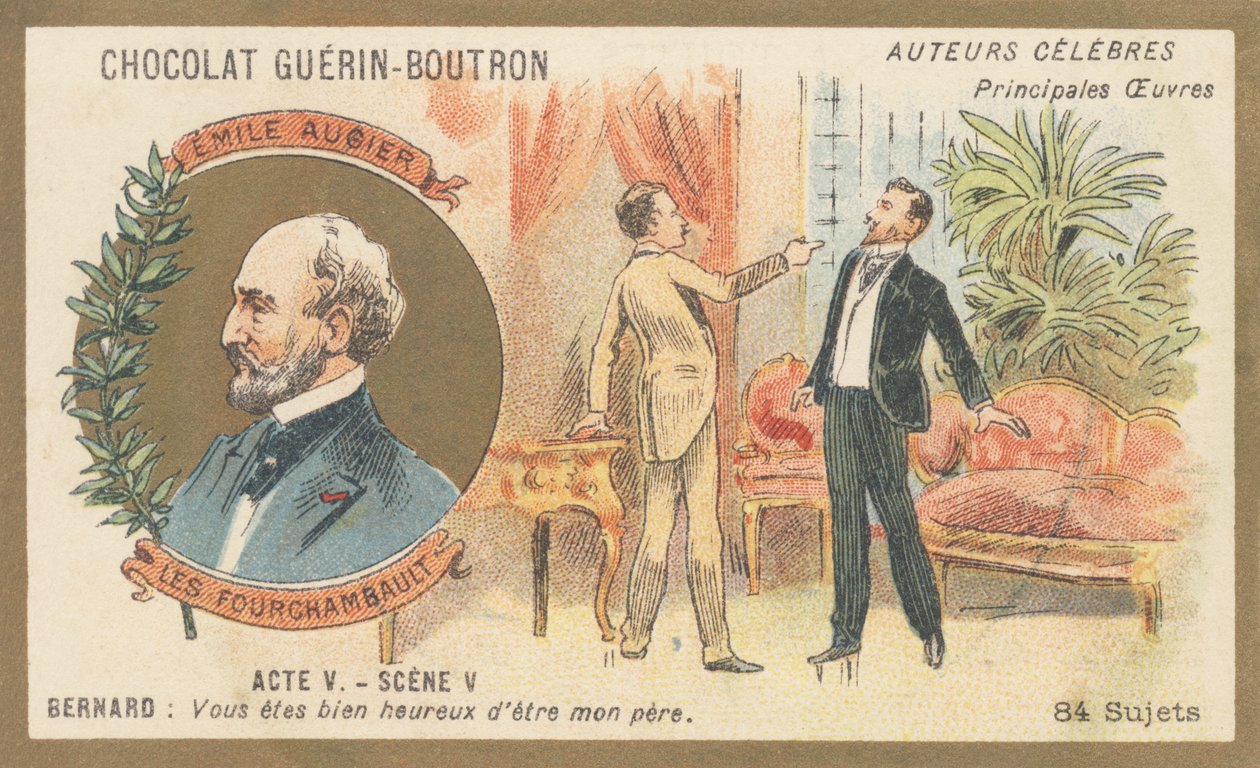 Emile Augier (1820-1889), francuski dramaturg, autor komedii w 5 aktach „Les Fourchambault” autorstwa French School