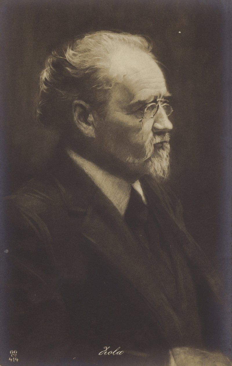 Emile Zola (1840-1902), francuski powieściopisarz, dziennikarz i dramaturg (litografia) autorstwa French School