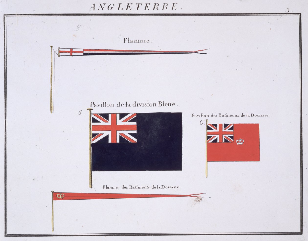 Flagi angielskie, z francuskiej księgi flag, c.1819 autorstwa French School