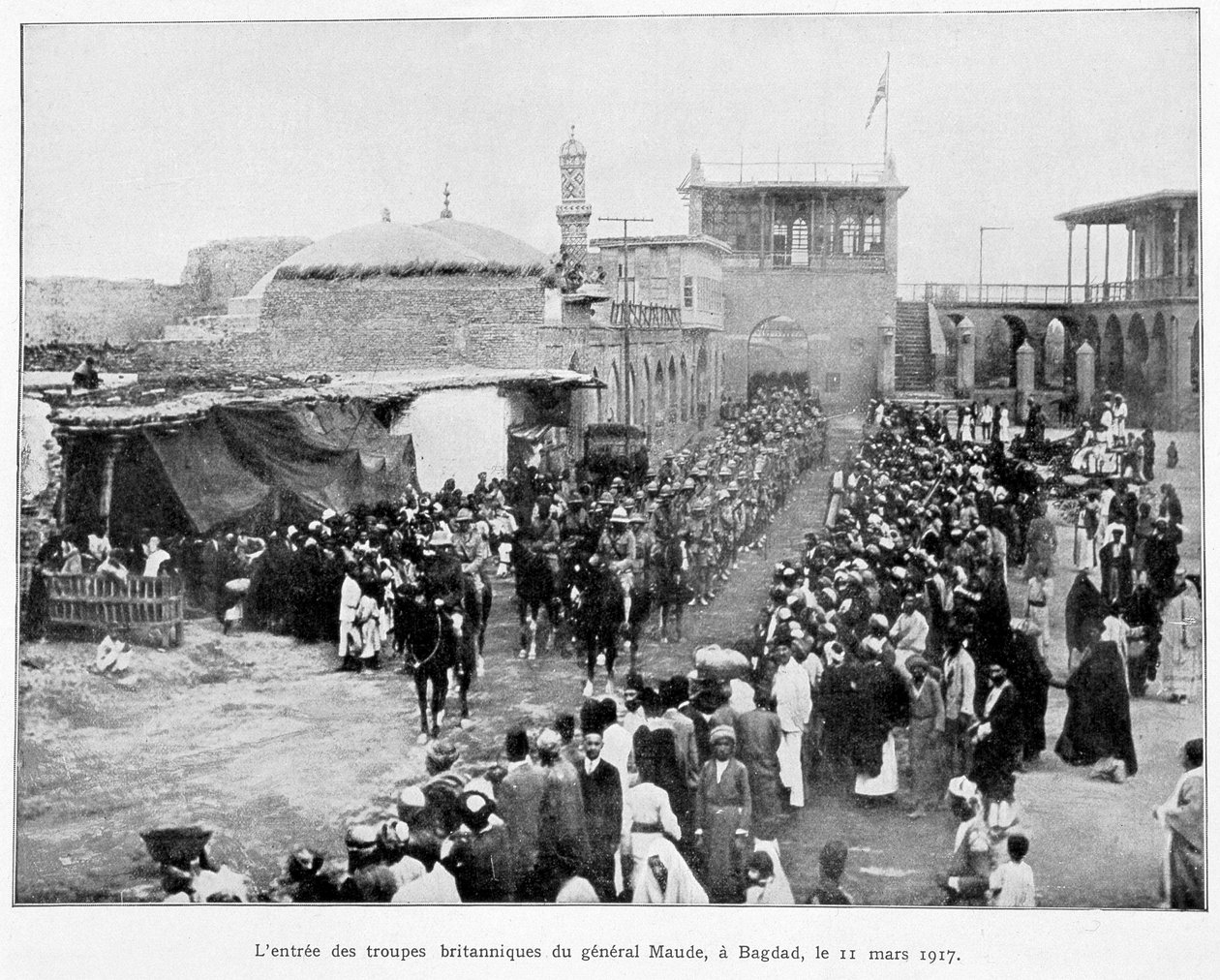 Wpis Anglików w Bagdadzie 3.11.1917 (gen. Stanley Maude), „Album wojny 1914-1919”, wyd. 1927. autorstwa French School