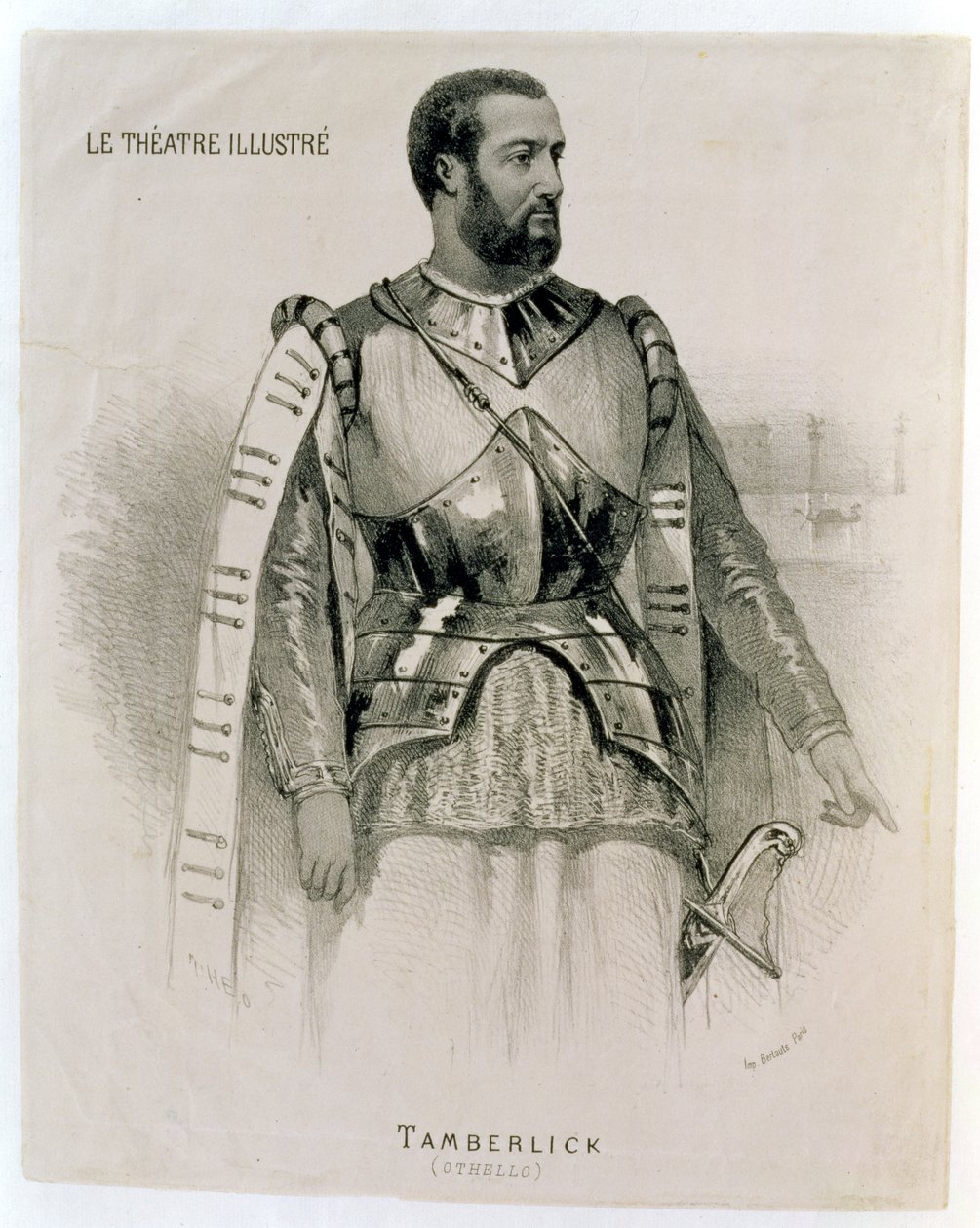 Enrico Tamberlick jako Otello, z Teatru Ilustrowanego autorstwa French School