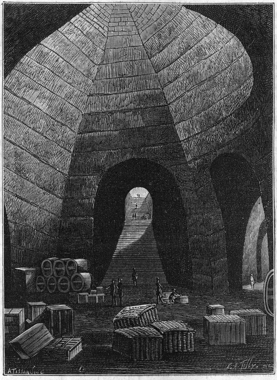 Wejście do piwnic domu szampańskiego Theophile Roederer założonego w Reims w 1864 roku. autorstwa French School