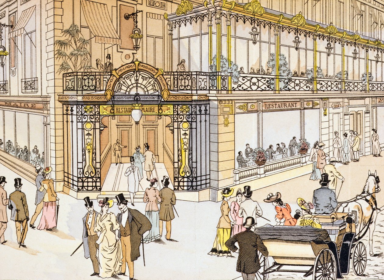 Wejście do restauracji Le Maire w Paryżu, ok.1895 r. autorstwa French School