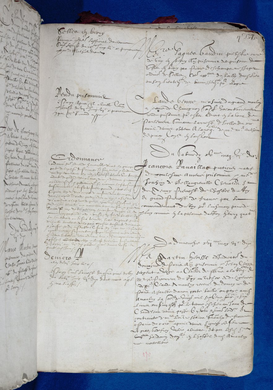 Wpis do rejestru więziennego Wielkiego Chatelet Francois Ravaillac, 1610 autorstwa French School