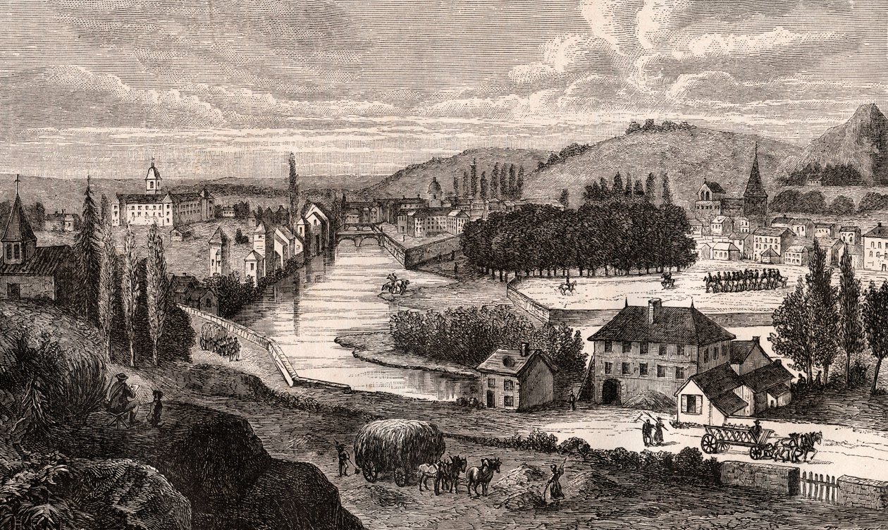 Epinal - Lorraine - rycina w „La France illustrée: geografia, historia, administracja statystyczna” autorstwa V.A. Malt-Browna. 1884 autorstwa French School
