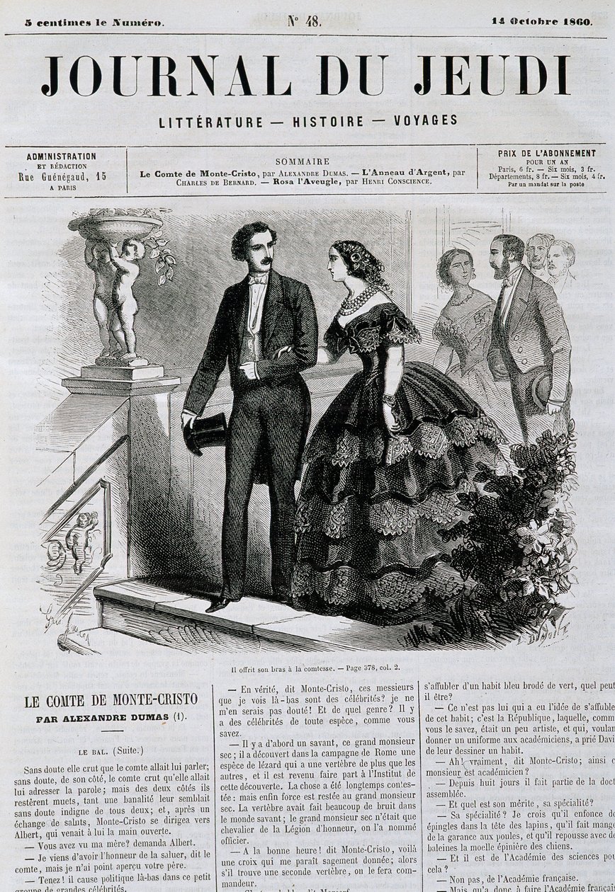 Episode of the novel series The Count of Monte Cristo (Monte Cristo) - in “” Le Journal du Jeudi”” from 14/10/1860 autorstwa French School