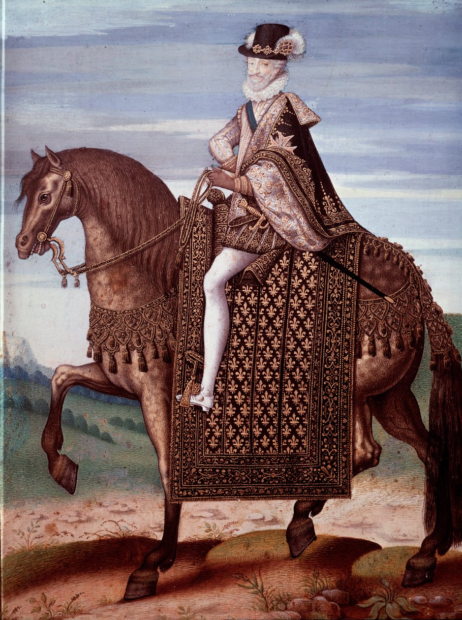 Portret konny Henryka IV (1553-1610) Króla Francji (Portret króla Francji Henryka IV) Anonimowy obraz autorstwa French School