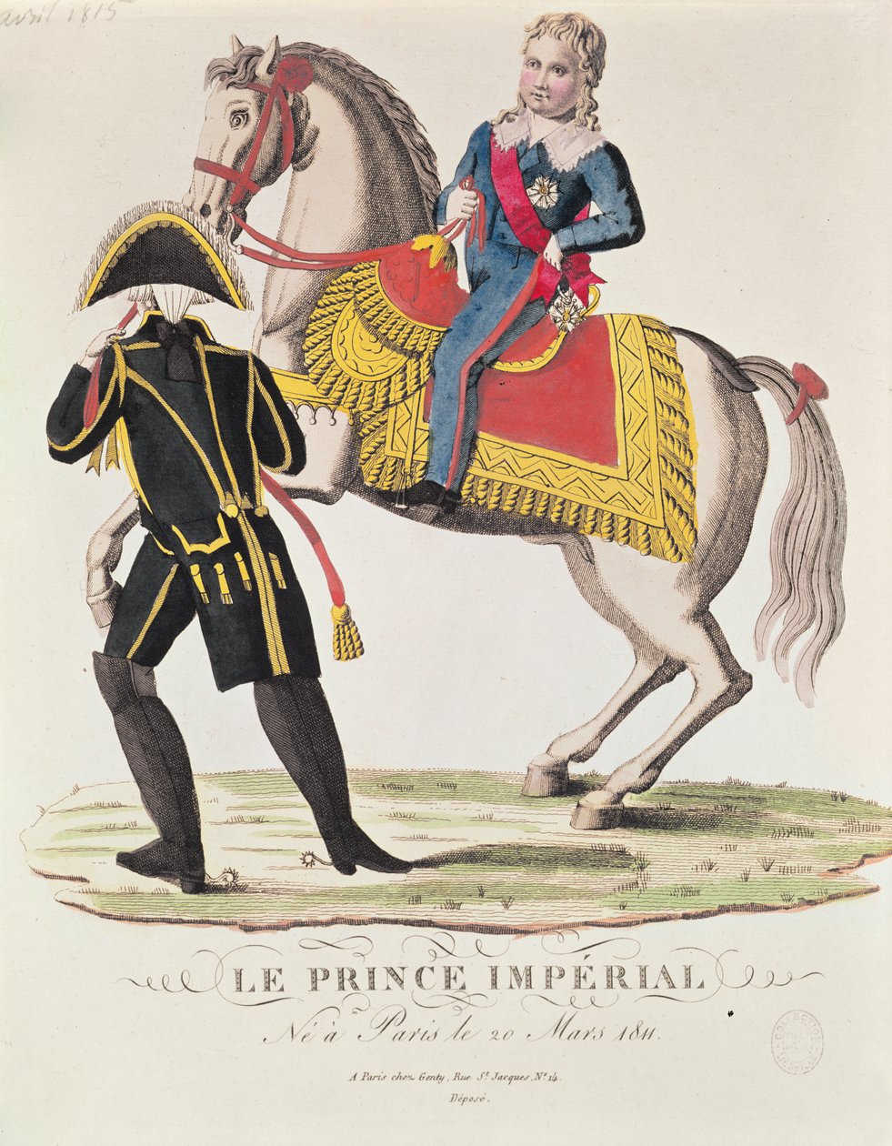 Portret konny Napoleona II (1811-32), króla Rzymu, kwiecień 1815 autorstwa French School