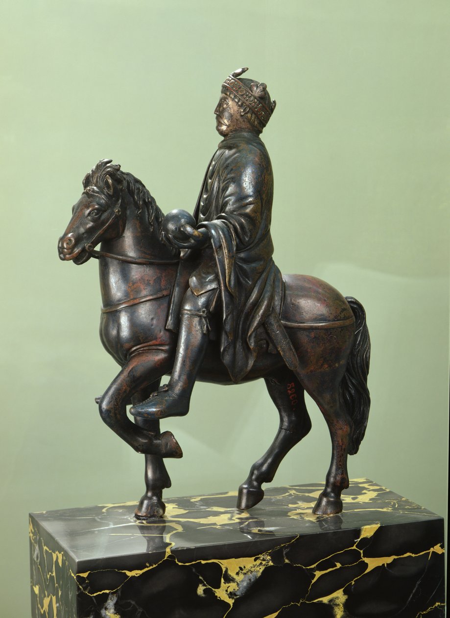 Konny posąg Karola Wielkiego (742-814) (brąz) (patrz także 152998) autorstwa French School